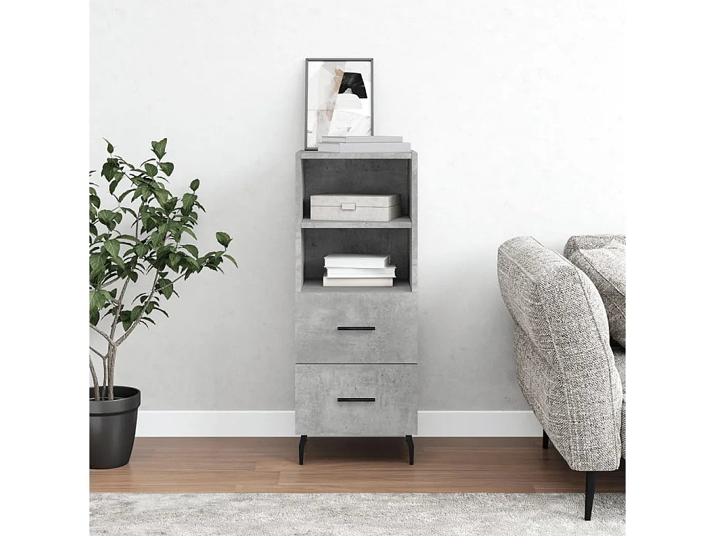 Sideboard Lowboard - Betongrau 34,5x34x90 cm Holzwerkstoff -RM20909