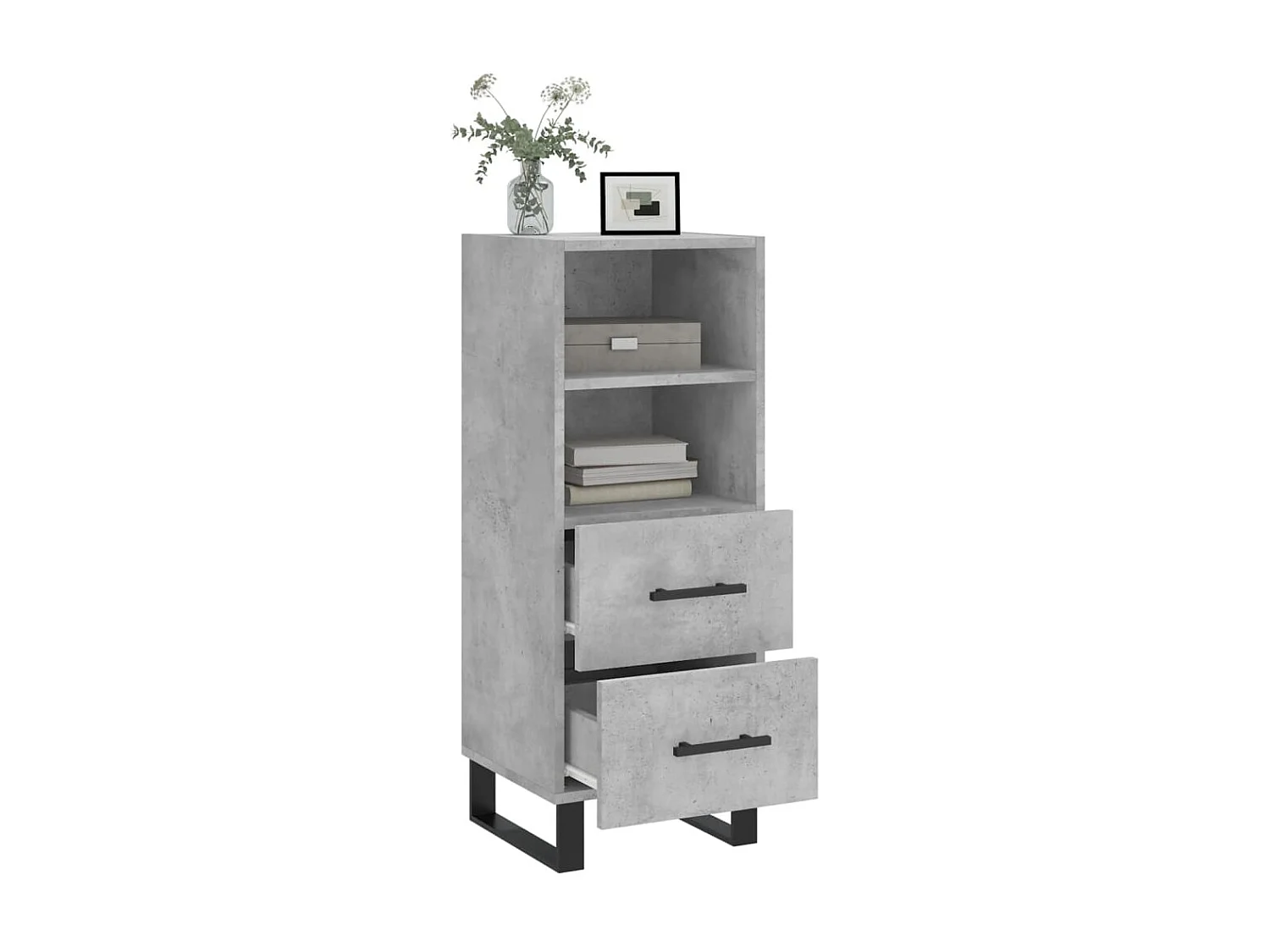 Sideboard Lowboard - Betongrau 34,5x34x90 cm Holzwerkstoff -RM15362