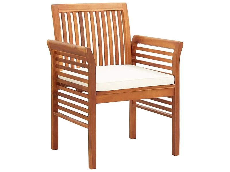 Silla de comedor para jardín con cojín madera maciza de acacia ES94075