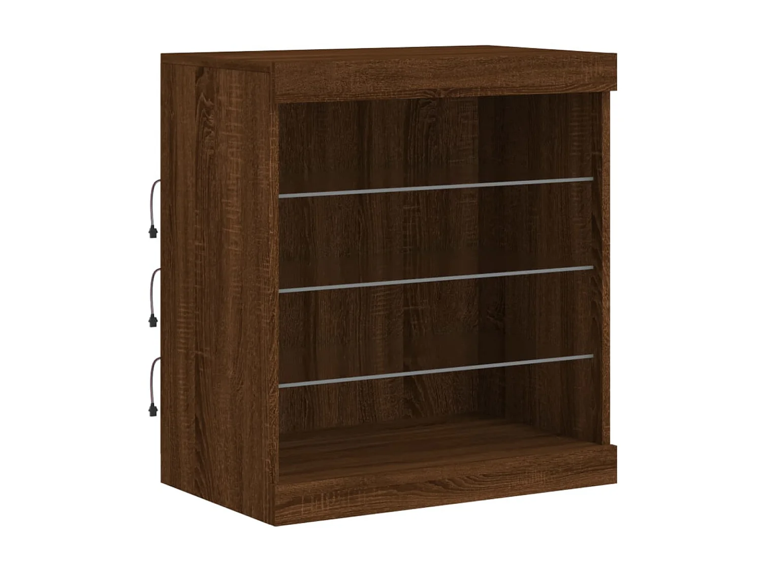 Sideboard Braun Anrichte mit LED-Leuchten Eichen-Optik 60,5x37x67 cm -RM83245