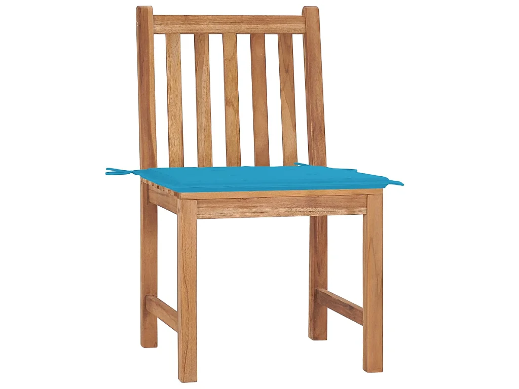 Chaises de jardin 2 pcs avec coussins Bois de teck massif SEF60263