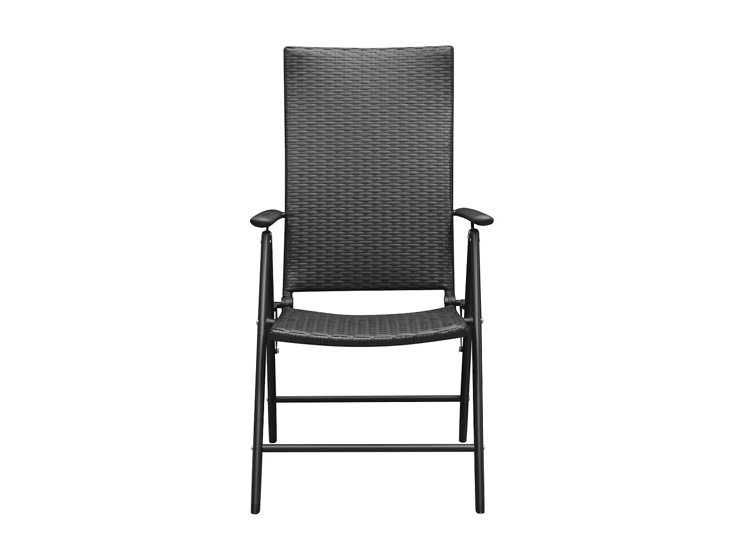 Chaises empilables de jardin 2 pcs Résine tressée Noir SEF62787