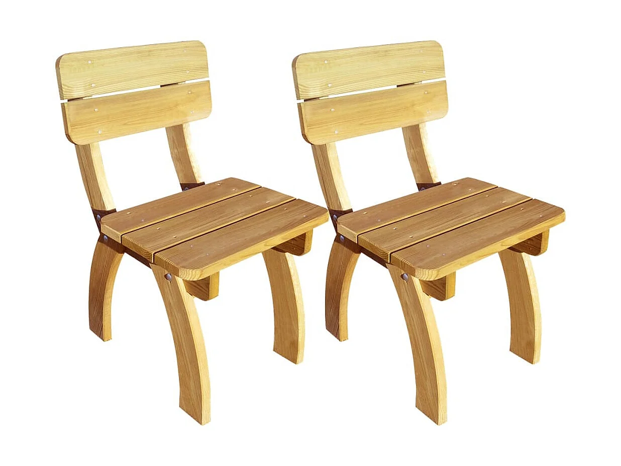 Chaises de jardin 2 pcs Pinède imprégnée SEF37446