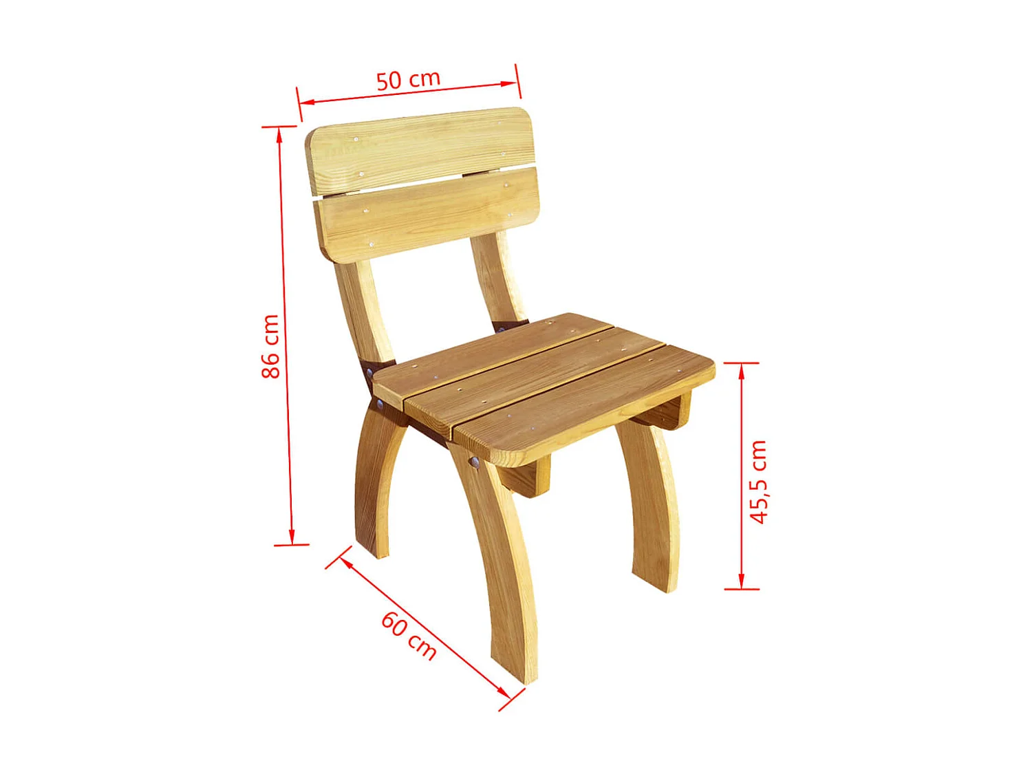 Chaises de jardin 2 pcs Pinède imprégnée SEF37446