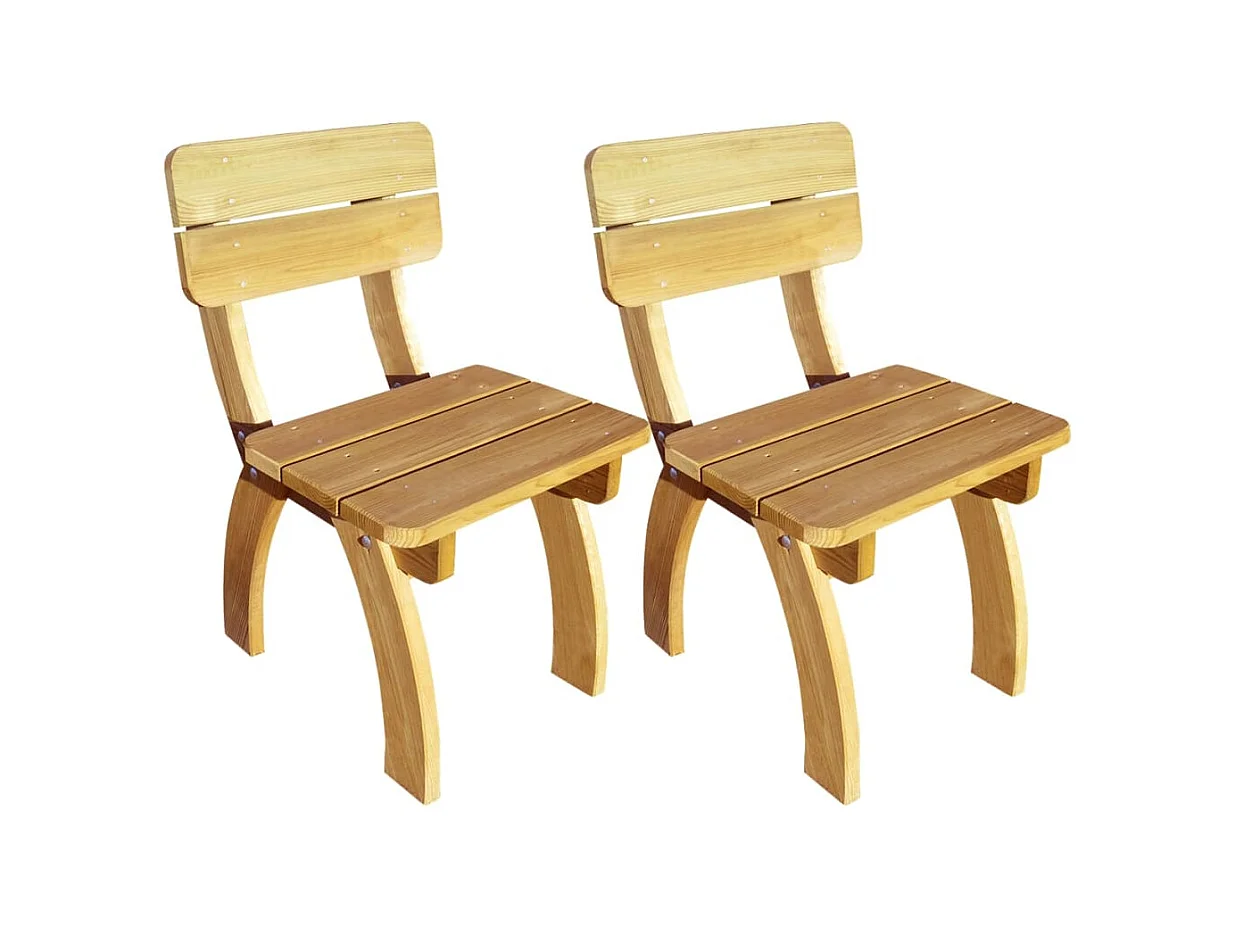 Chaises de jardin 2 pcs Pinède imprégnée SEF37446