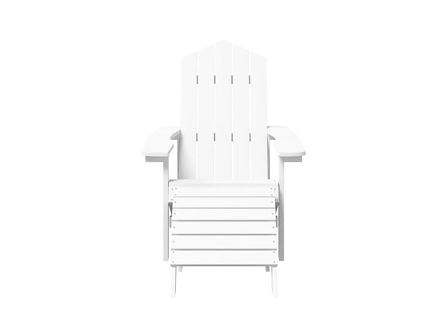 Chaise de jardin Adirondack repose-pied table PEHD Blanc SEF35736