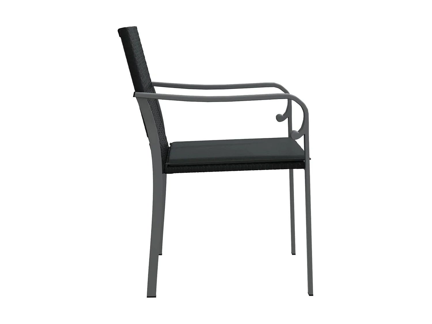 Chaises de jardin avec coussins lot de 6 noir 56x59x84 cm rotin SEF80727