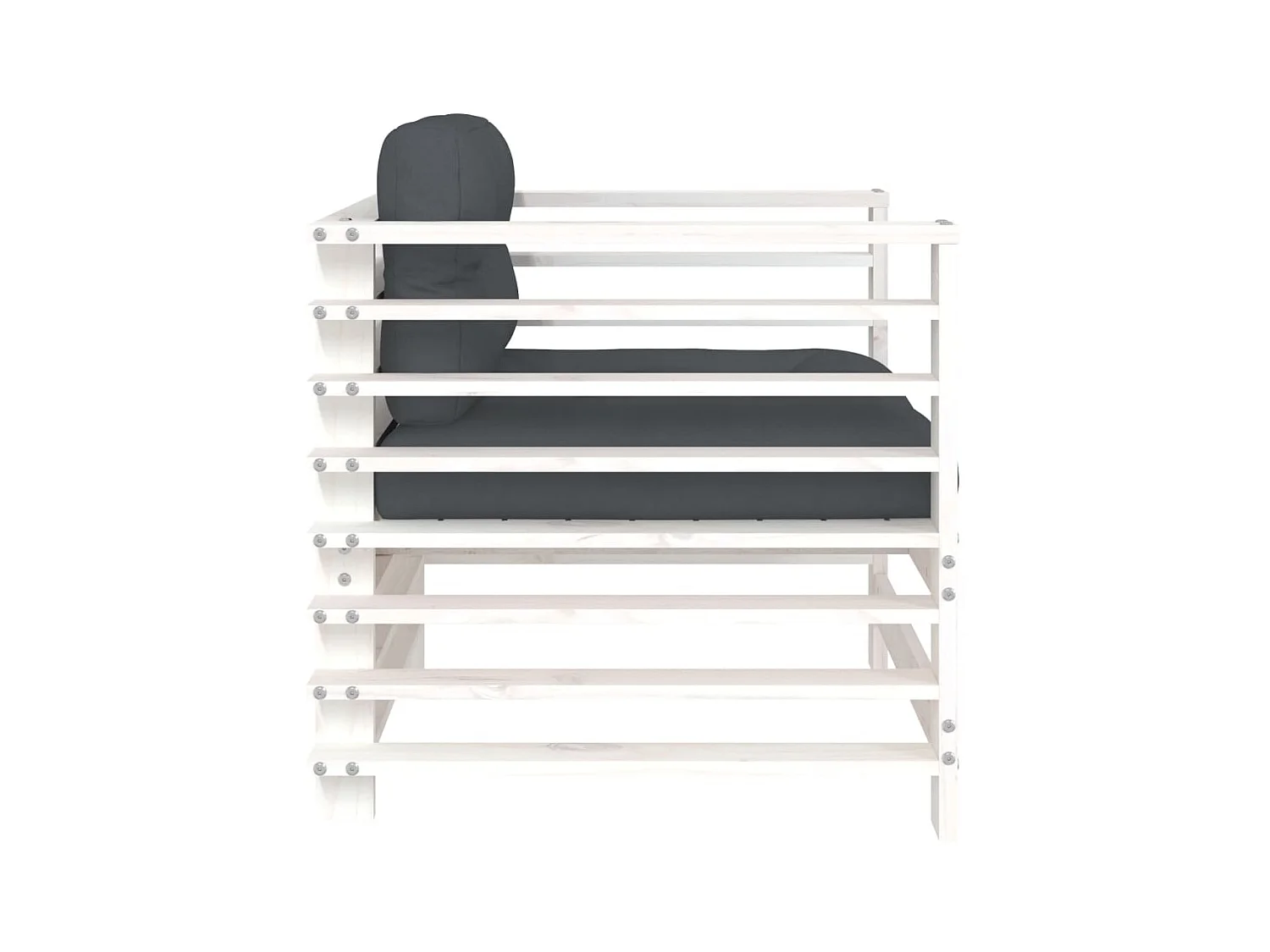 lot de 2 Chaises de jardin avec coussins blanc bois de pin massif PWRS25499