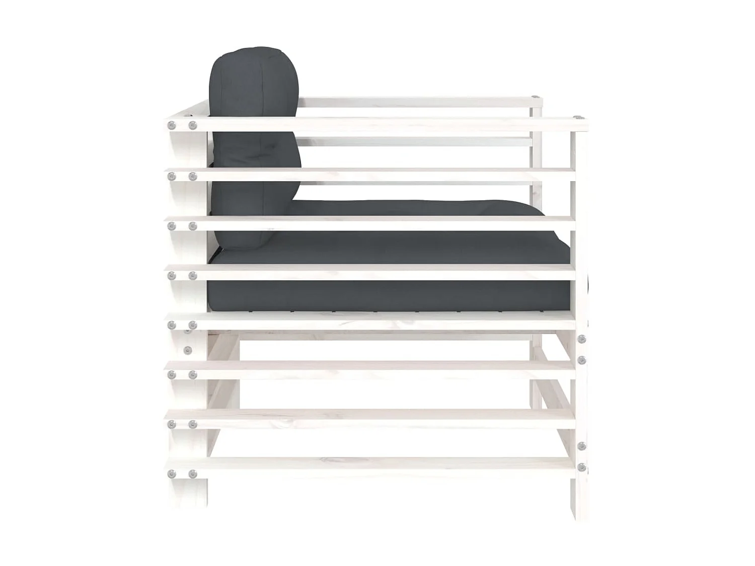 lot de 2 Chaises de jardin avec coussins blanc bois de pin massif PWRS25499