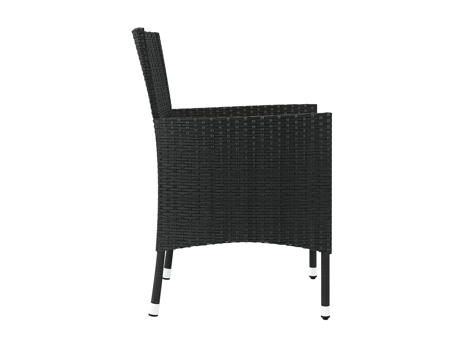 Chaises de jardin avec coussins 4 pcs Résine tressée Noir SEF18159