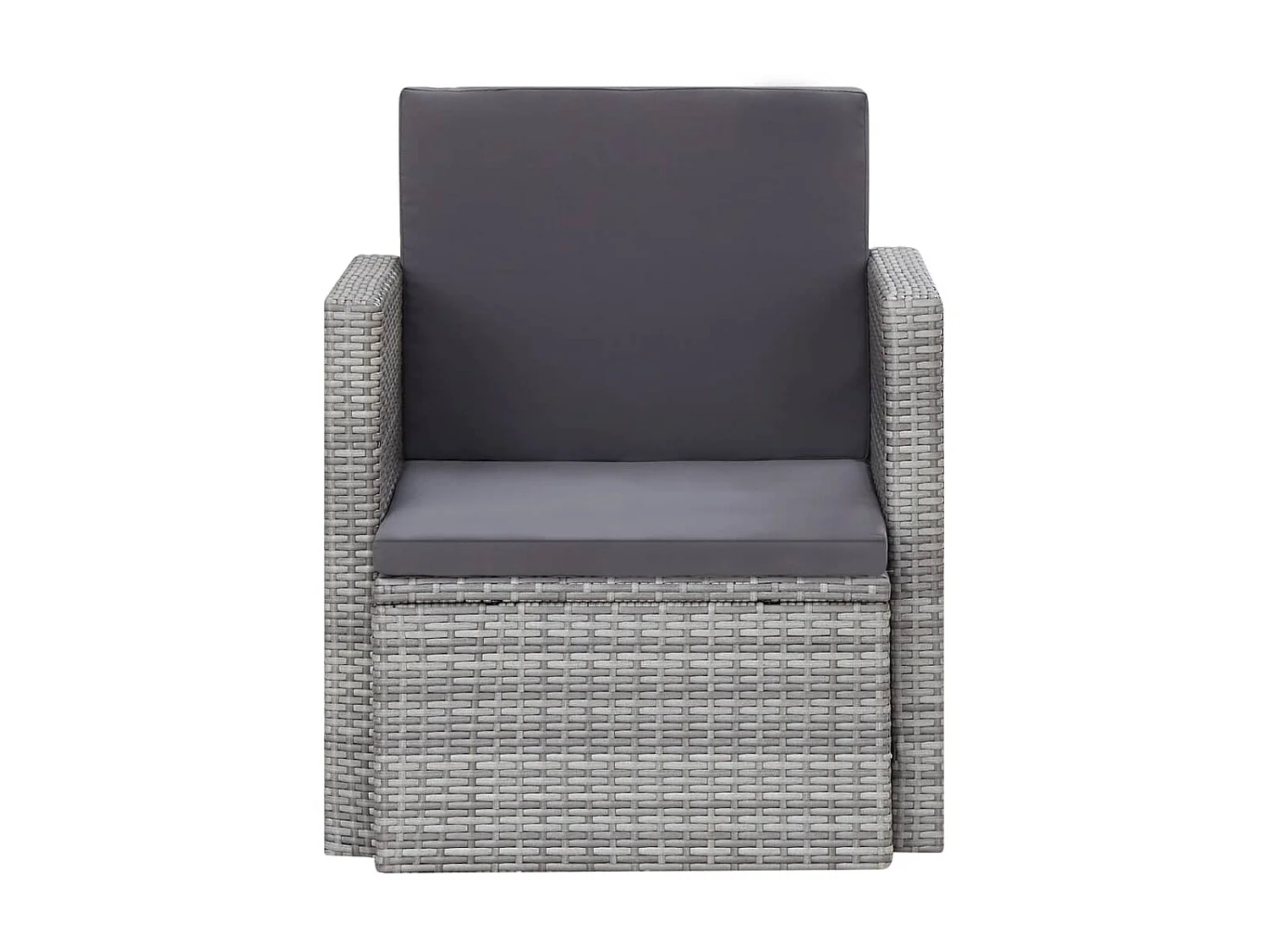 Chaise de jardin avec coussins Résine tressée Gris SEF51546