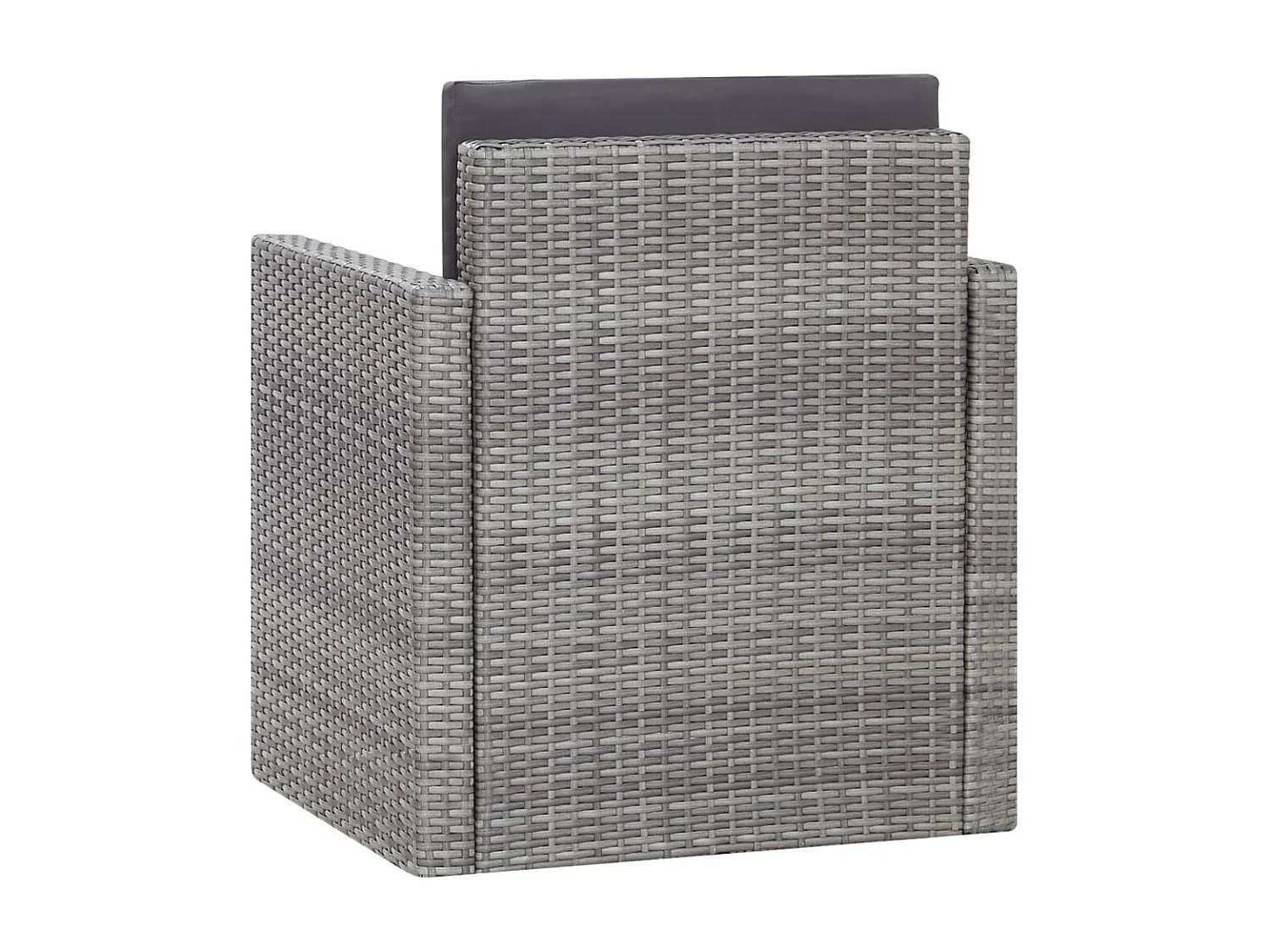 Chaise de jardin avec coussins Résine tressée Gris SEF51546