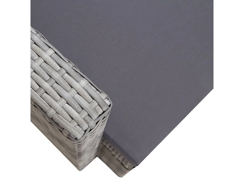 Chaise de jardin avec coussins Résine tressée Gris SEF51546