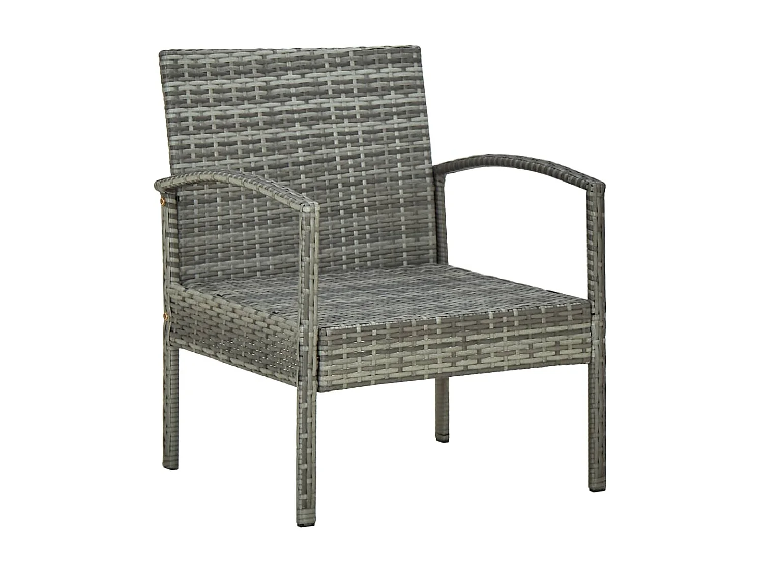 Tuinstoel met kussen poly rattan grijs NL32326