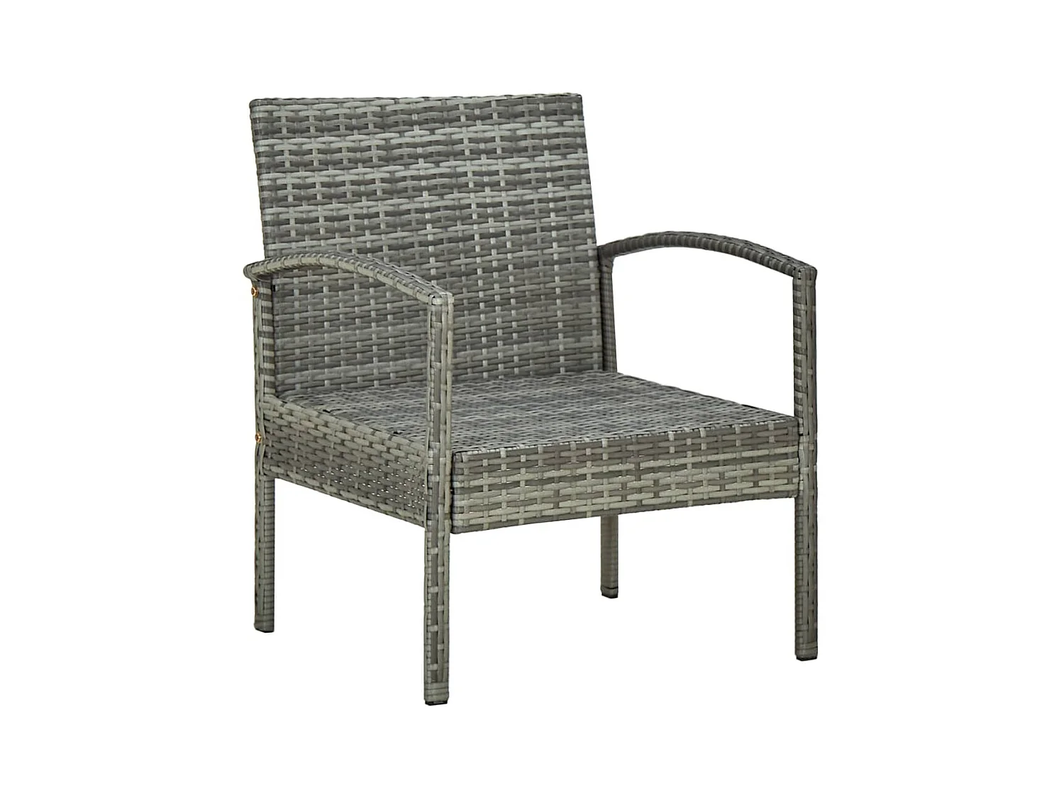 Chaise de jardin avec coussin Résine tressée Gris SEF70743