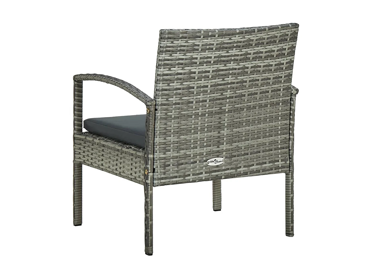 Chaise de jardin avec coussin Résine tressée Gris SEF70743