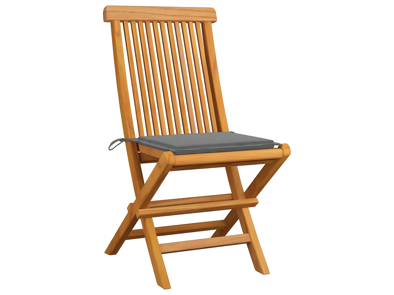 Chaises de jardin avec coussins gris 2 pcs Bois de teck massif SEF22593