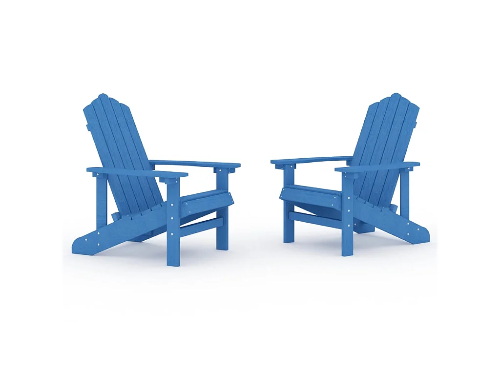 Chaises de jardin Adirondack 2 pcs PEHD Bleu aqua SEF41697