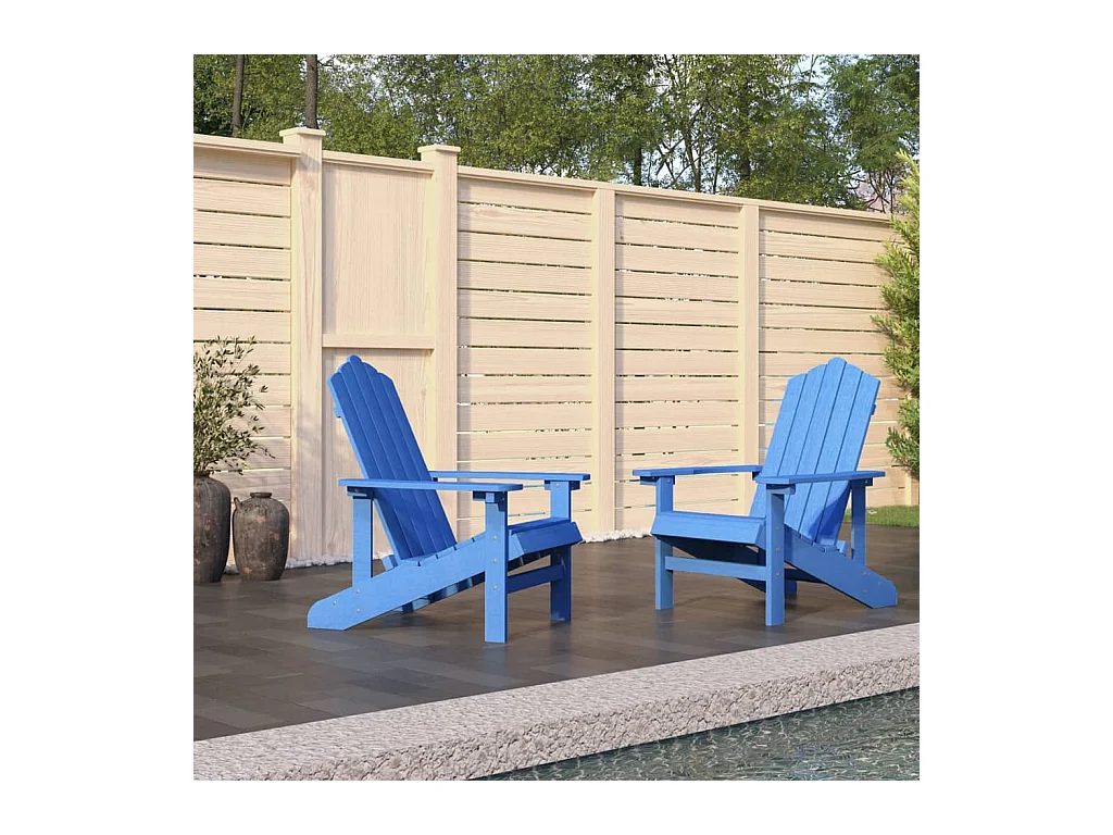 Chaises de jardin Adirondack 2 pcs PEHD Bleu aqua SEF41697