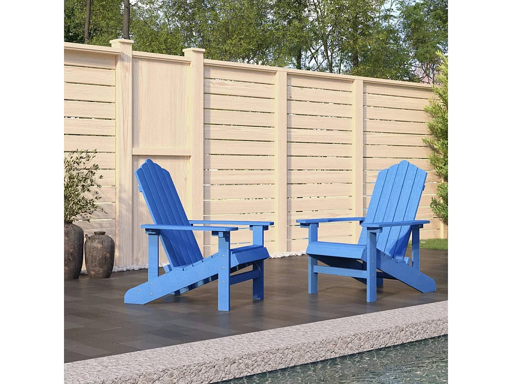 Chaises de jardin Adirondack 2 pcs PEHD Bleu aqua SEF41697