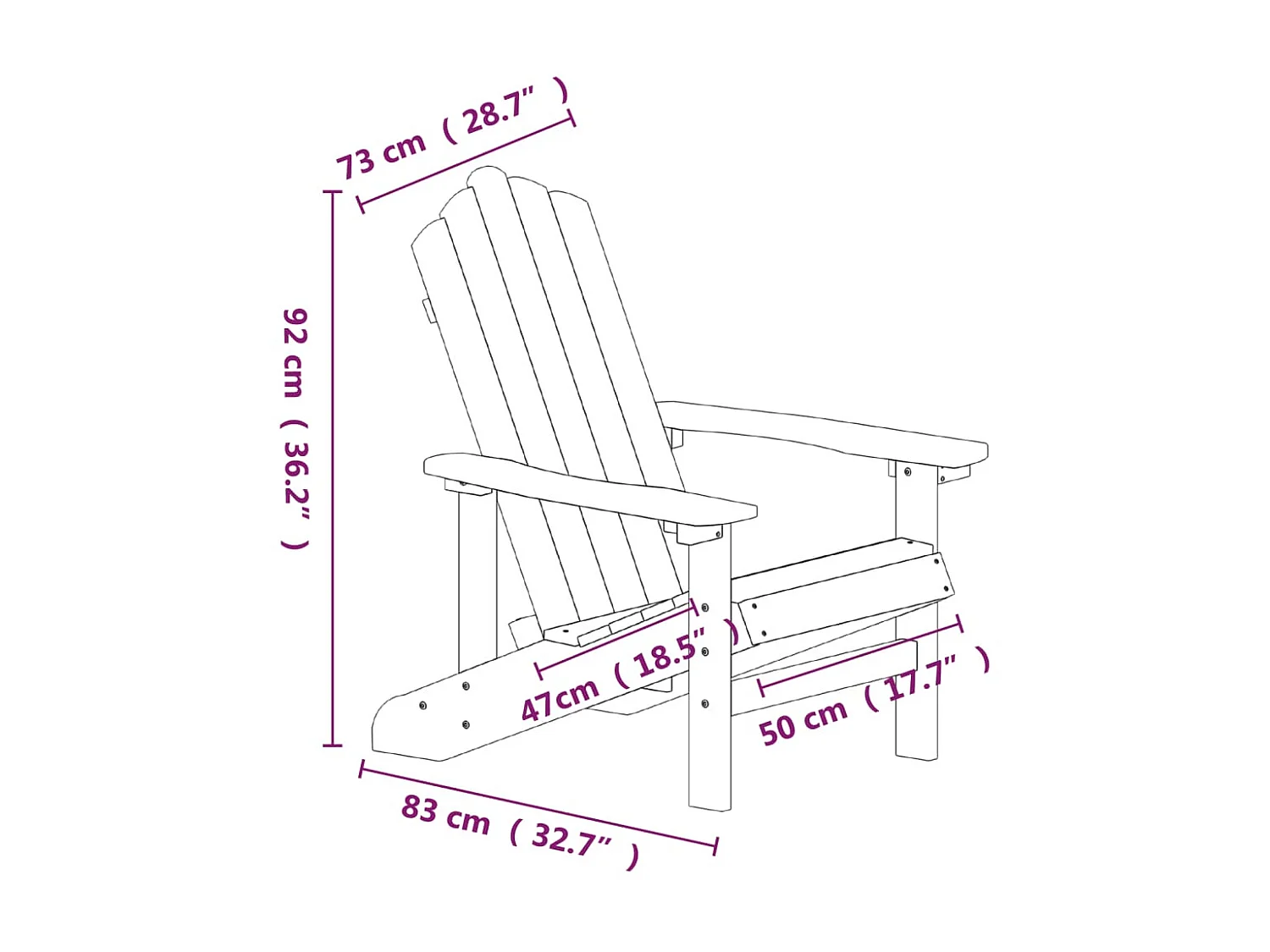 Chaises de jardin Adirondack 2 pcs PEHD Bleu aqua SEF41697