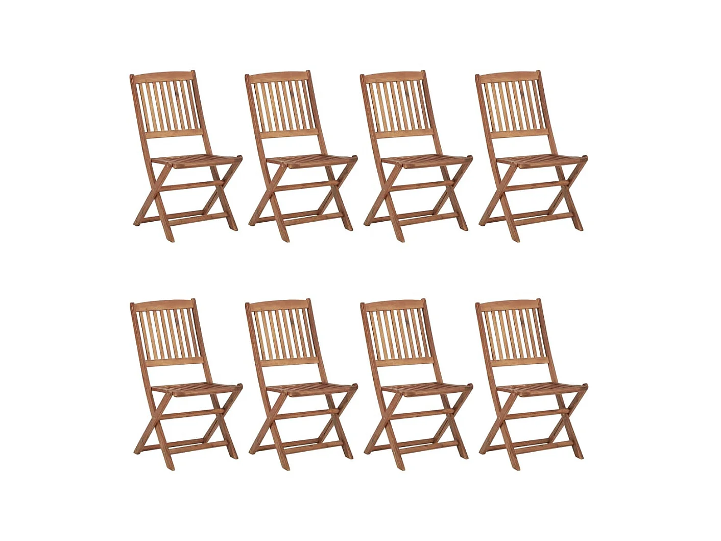 Klappbare Gartenstühle 8 Stk.| Outdoor-Stuhl Massivholz Akazie -gkd427036
