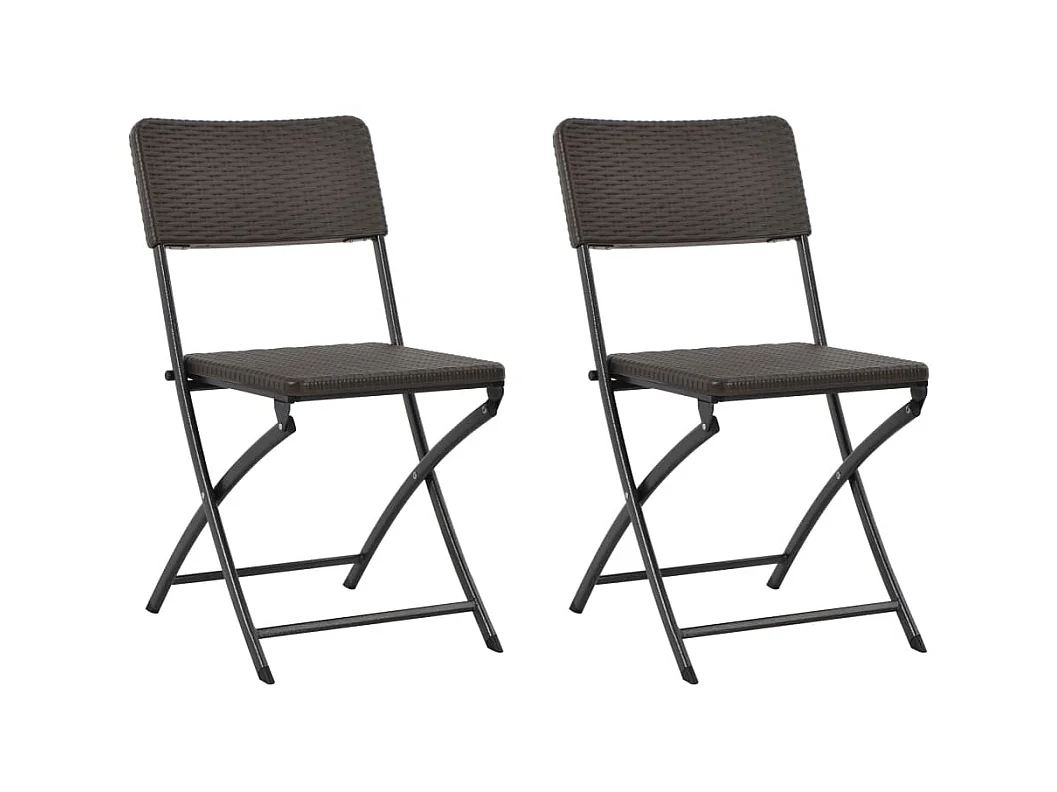 Chaises pliables de jardin 2 pcs PEHD et acier SEF55421