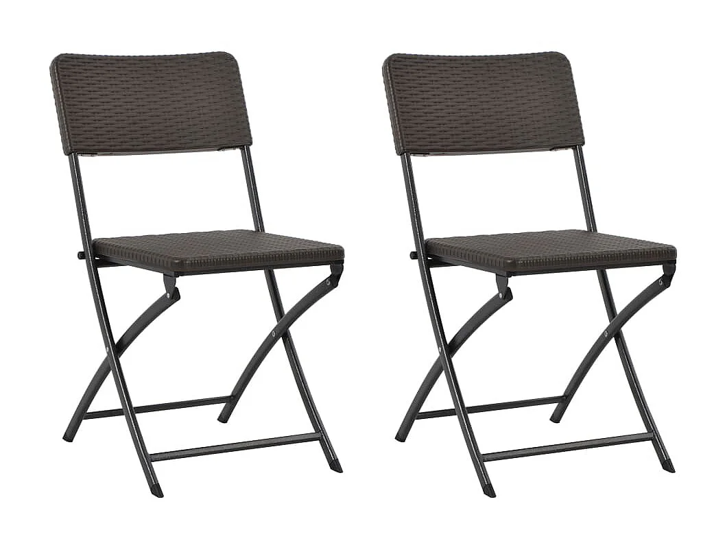 Tuinstoelen inklapbaar 2 st HDPE en staal bruin NL28749