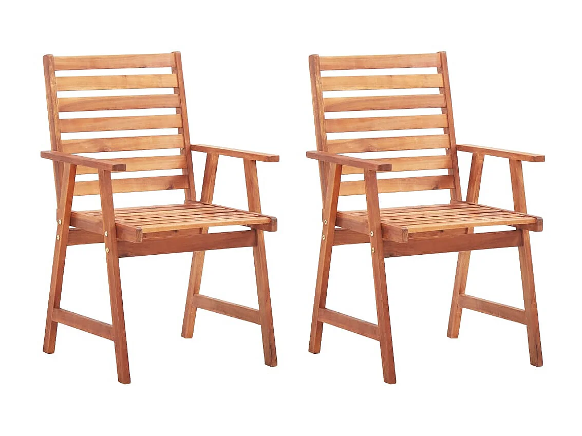 Chaises à dîner d'extérieur 2 pcs avec coussins Acacia massif SEF73493