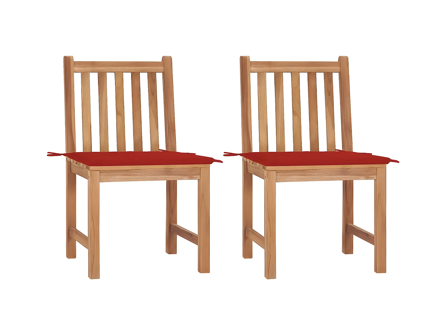 Chaises de jardin 2 pcs avec coussins Bois de teck massif SEF36139