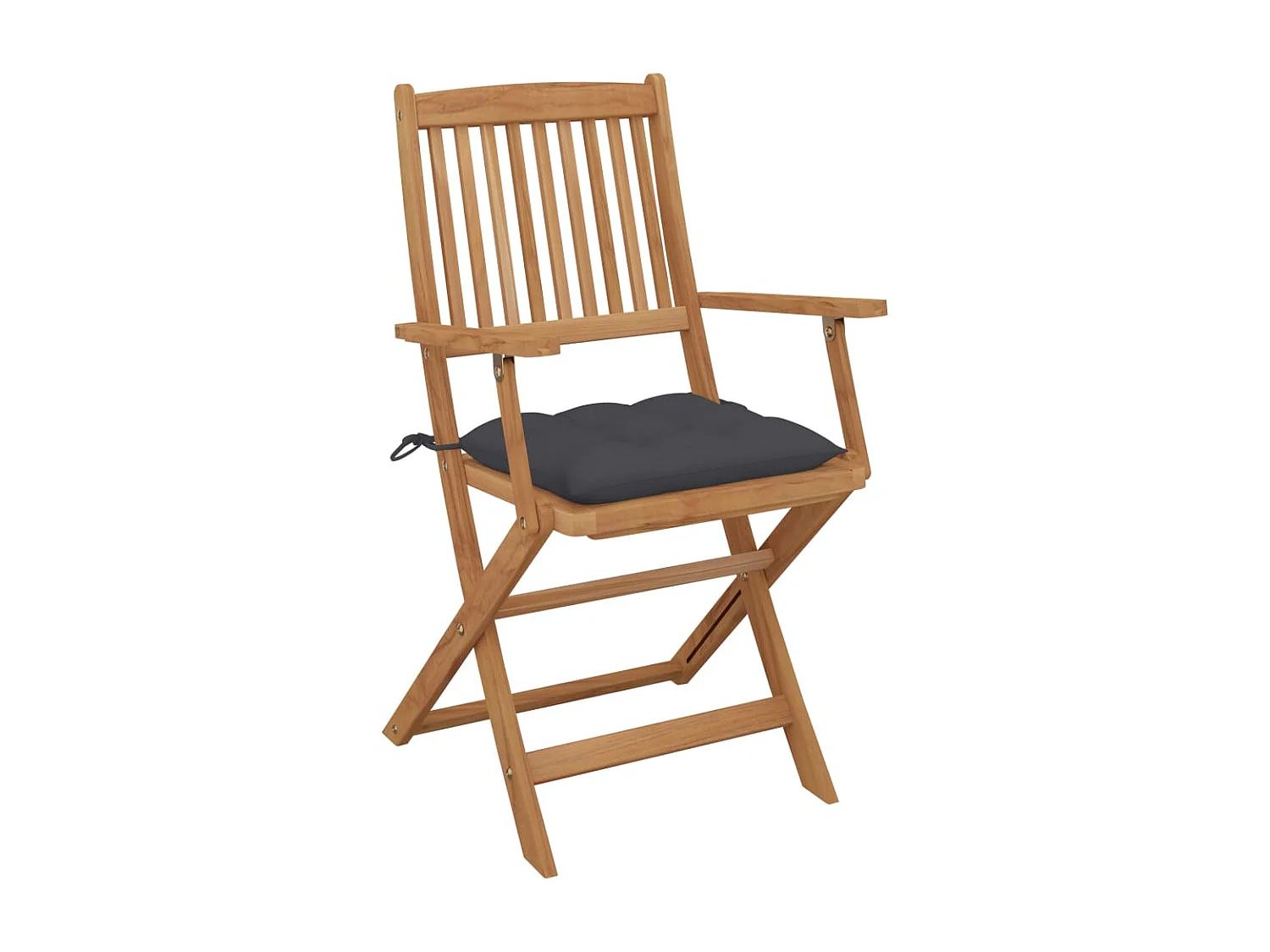 Chaises pliables de jardin 2 pcs avec coussins Bois d'acacia SEF77545