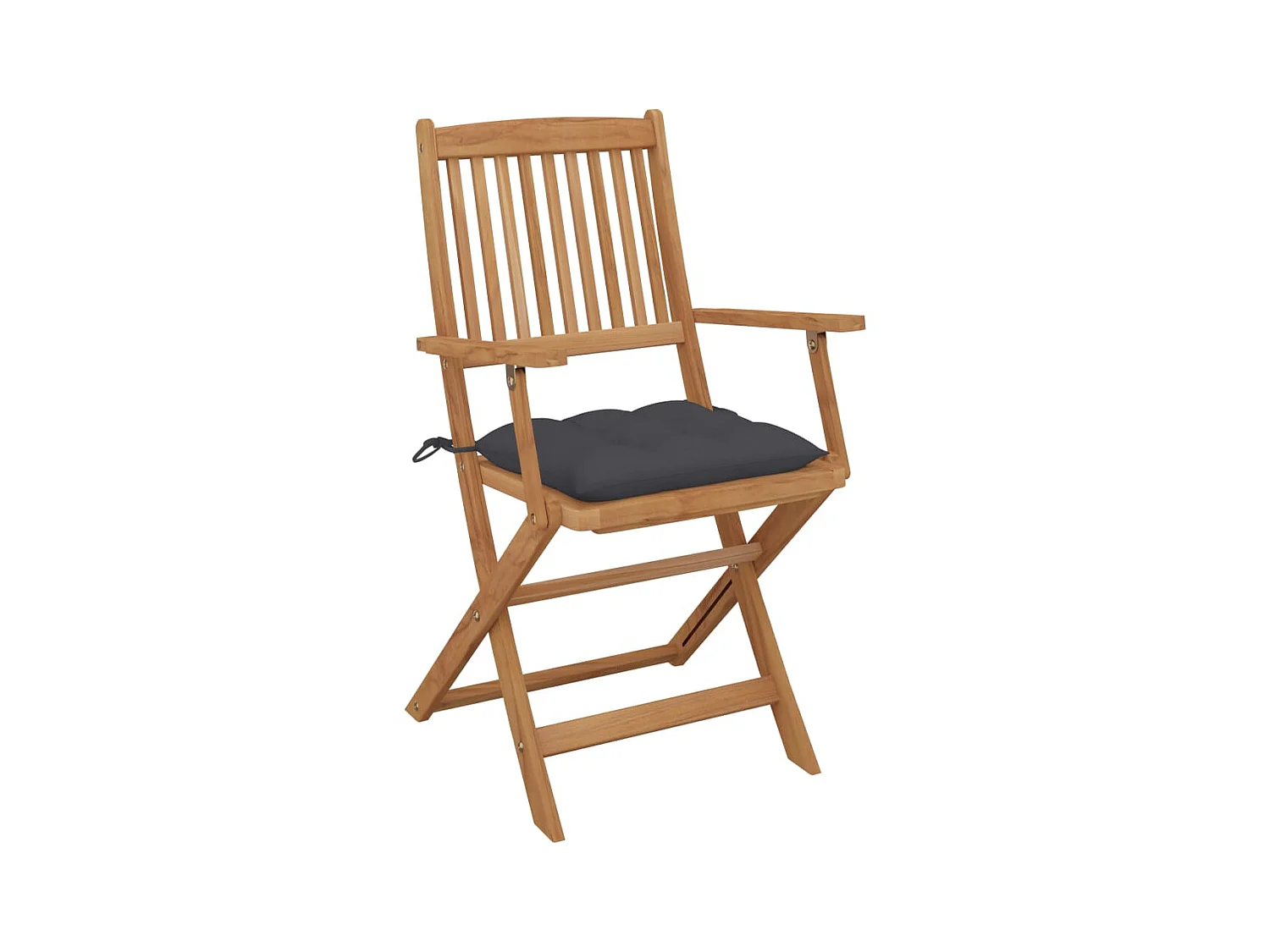 Chaises pliables de jardin 2 pcs avec coussins Bois d'acacia SEF77545