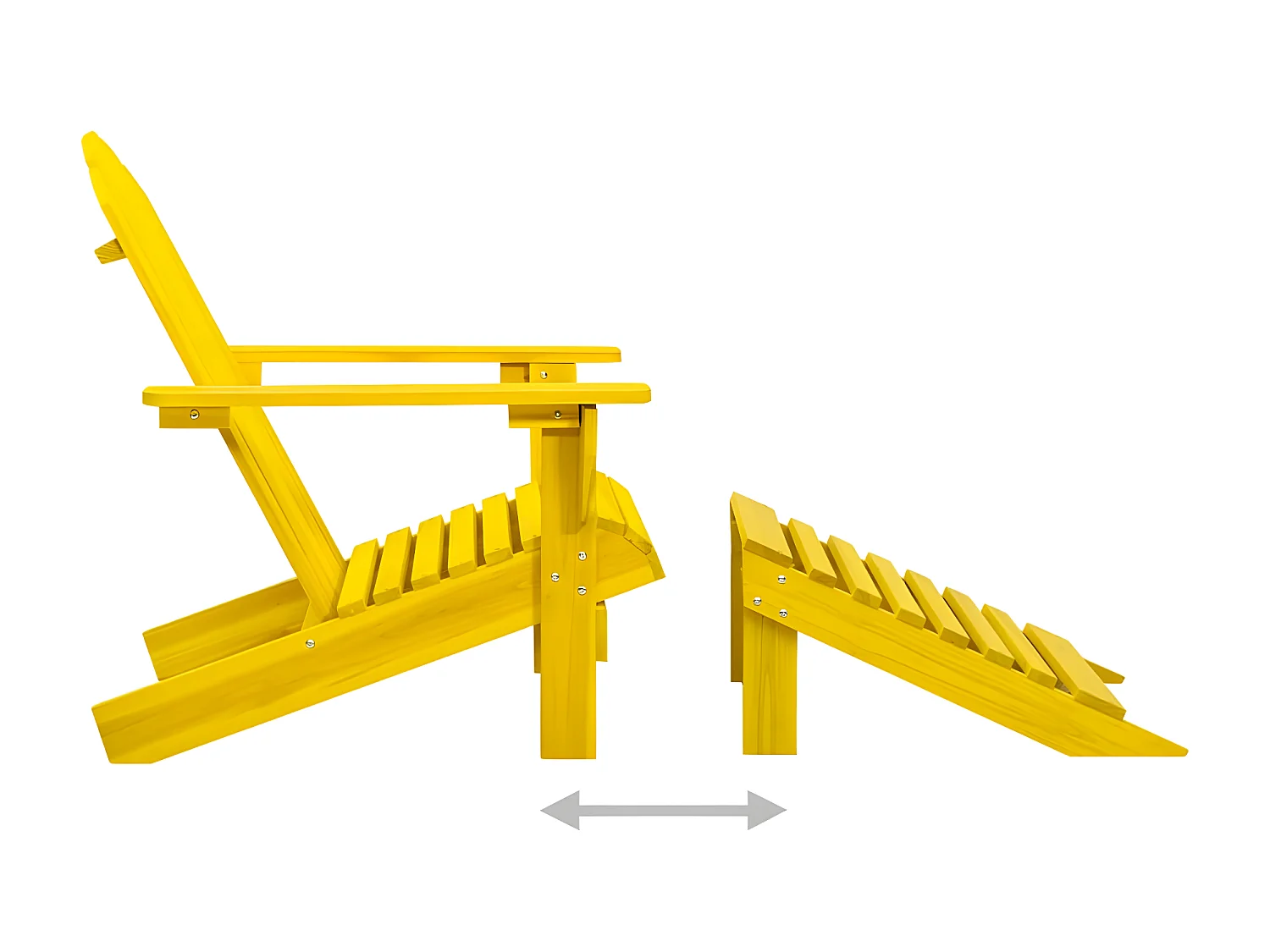 Chaise de jardin Adirondack avec pouf Bois de sapin Jaune SEF37312