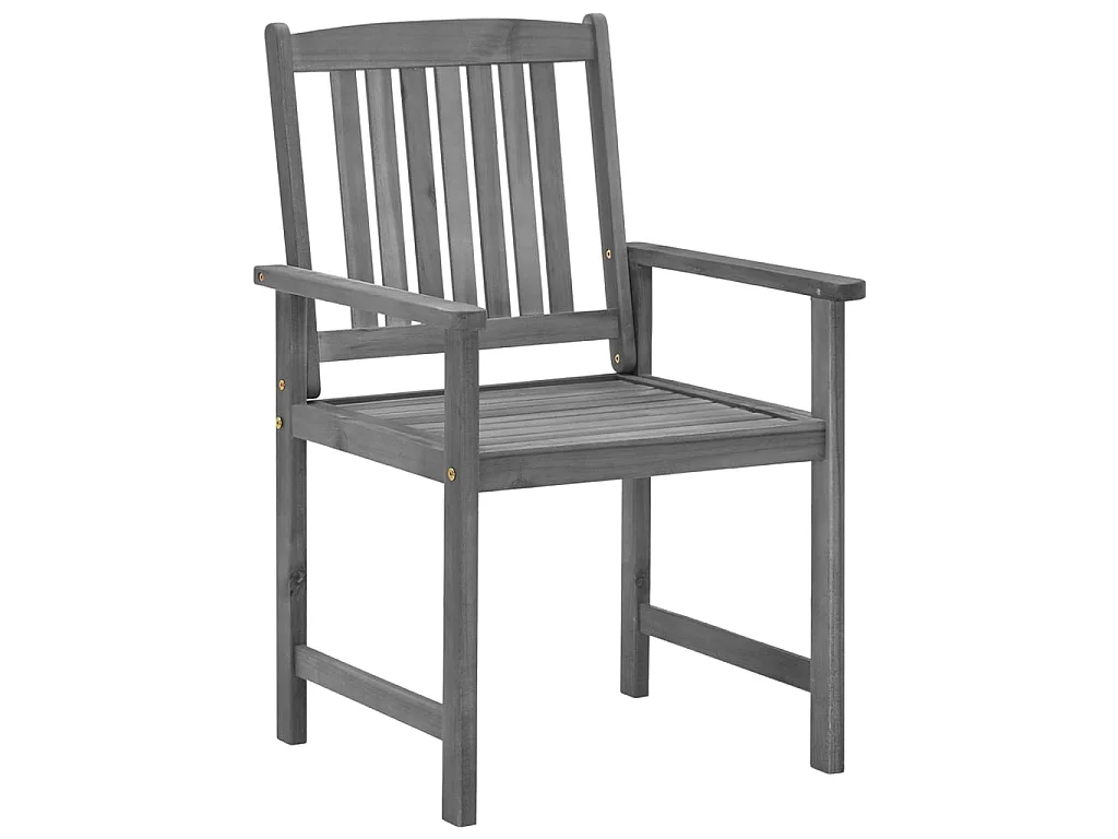 Chaises de jardin avec coussins 4 pcs Gris Bois d'acacia massif SEF71634