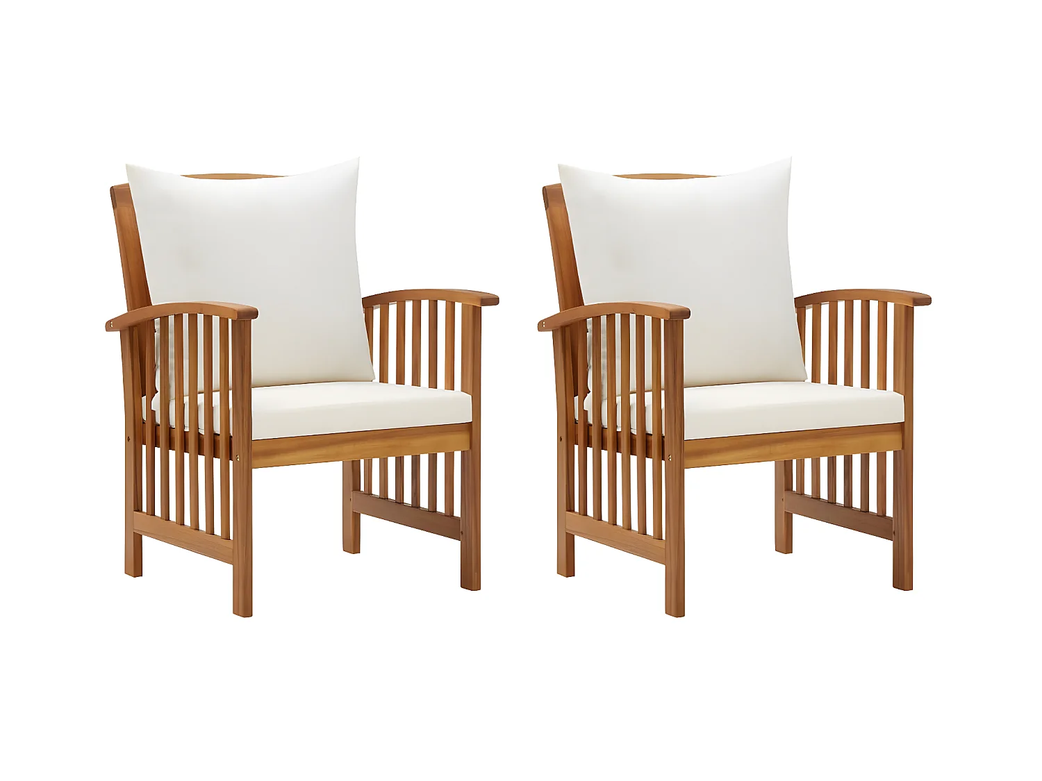 Chaises de jardin avec coussins 2 pcs Bois d'acacia massif SEF13387