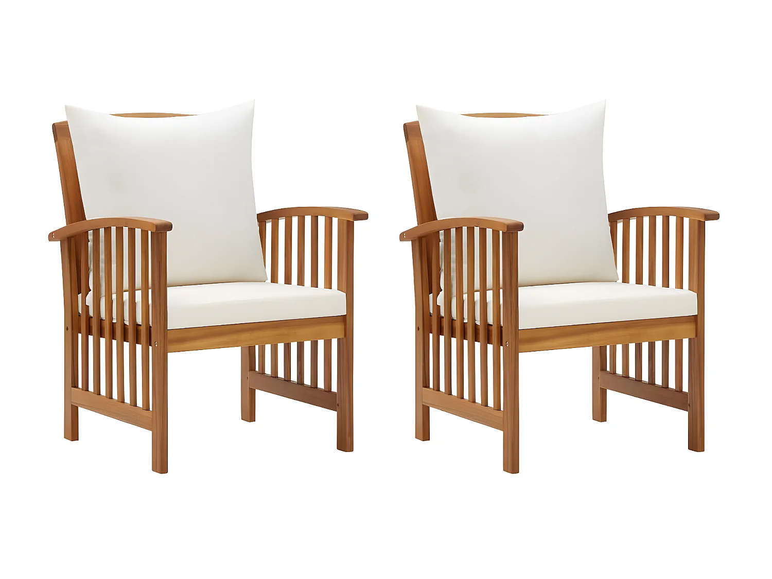 Chaises de jardin avec coussins 2 pcs Bois d'acacia massif SEF13387