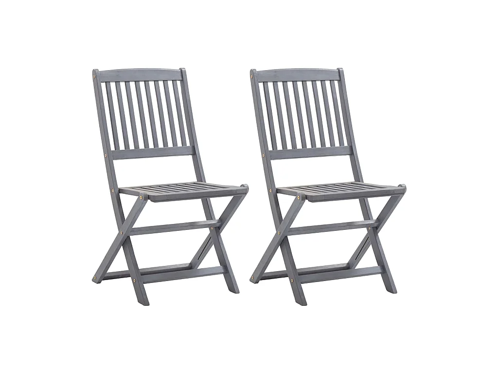 Klappbare Gartenstühle 2 Stk.| Outdoor-Stuhl mit Kissen Massivholz Akazie -gkd514239