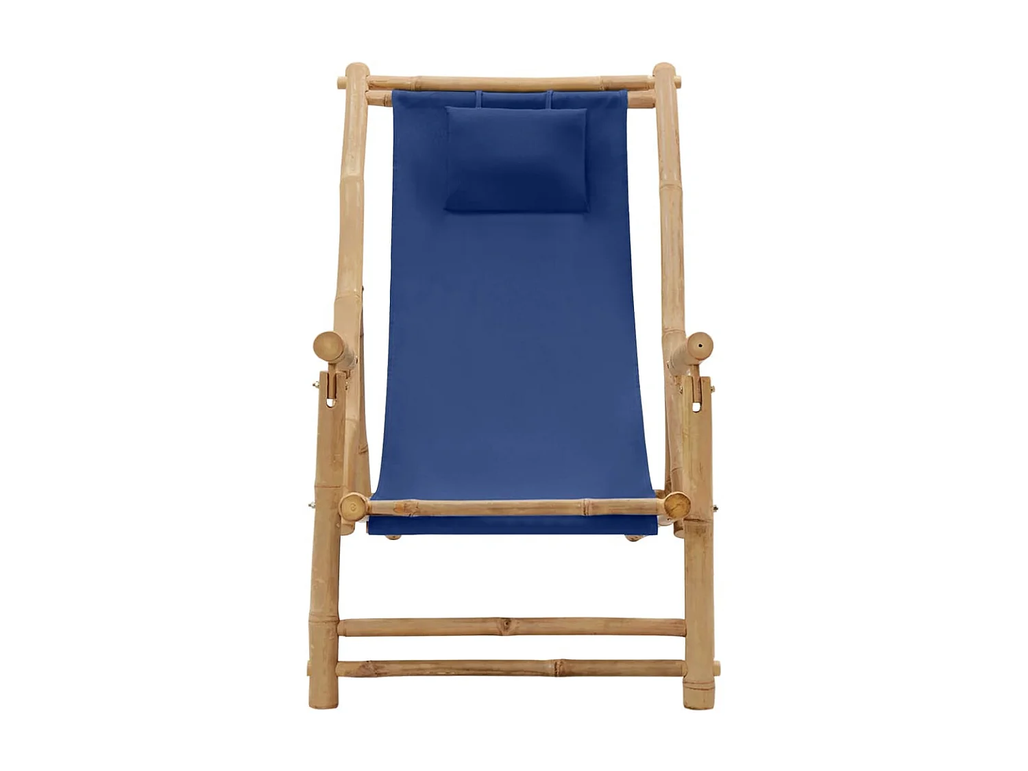 Chaise de jardin Bambou et toile Bleu marine SEF18953