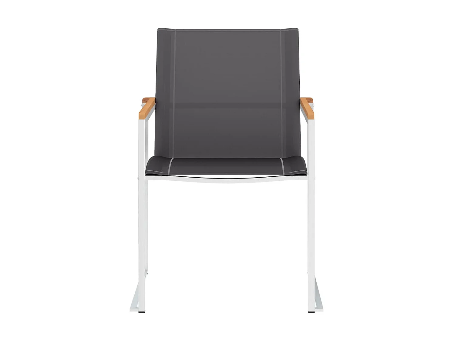 Chaises de jardin 2 pcs Textilène et acier inoxydable Gris SEF17351