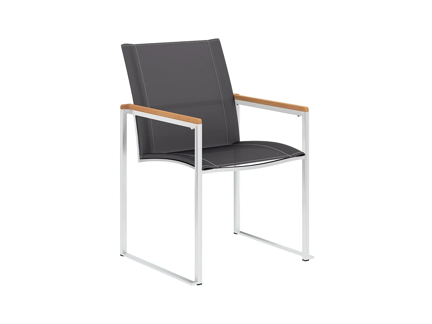 Chaises de jardin 2 pcs Textilène et acier inoxydable Gris SEF17351