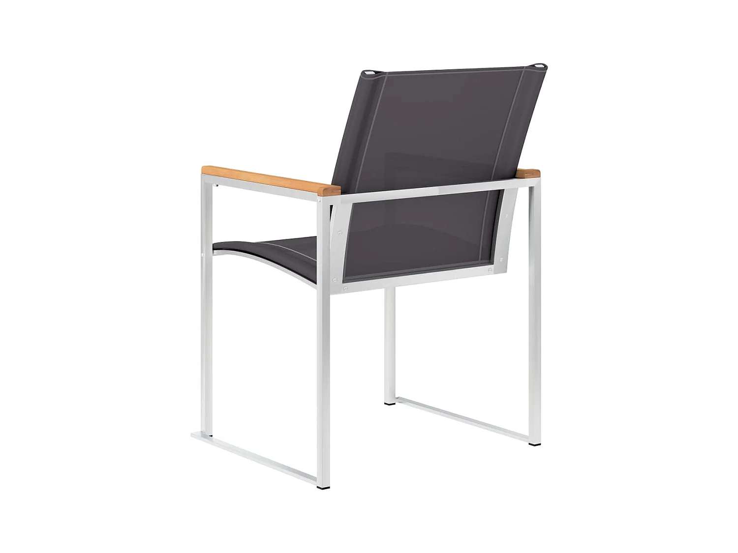 Chaises de jardin 2 pcs Textilène et acier inoxydable Gris SEF17351