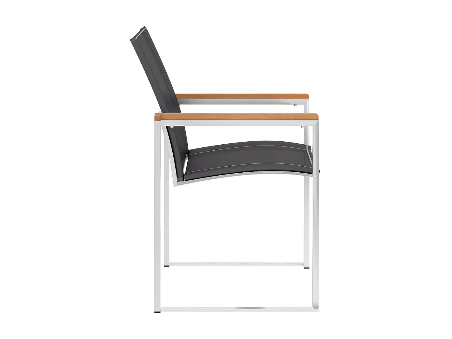 Chaises de jardin 2 pcs Textilène et acier inoxydable Gris SEF17351