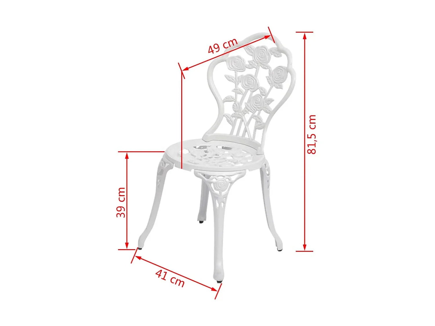 Chaises de bistro 2 pcs Aluminium coulé Blanc SEF57997