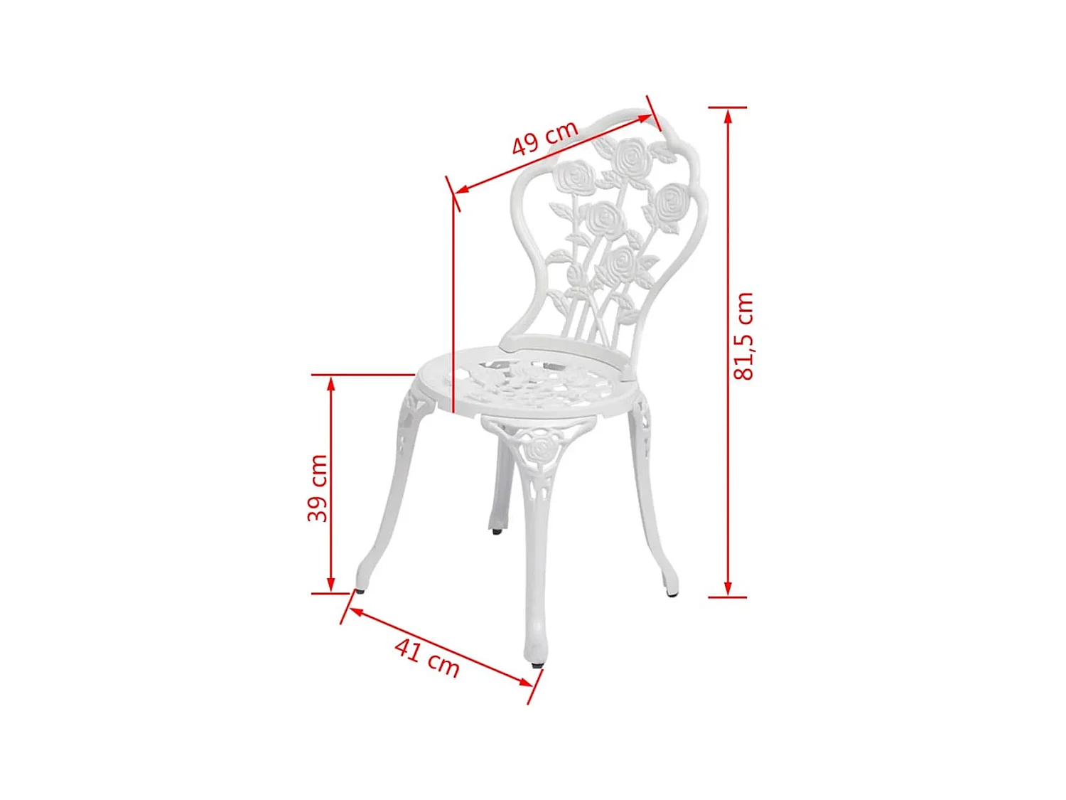 Chaises de bistro 2 pcs Aluminium coulé Blanc SEF57997