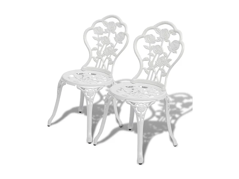Chaises de bistro 2 pcs Aluminium coulé Blanc SEF57997