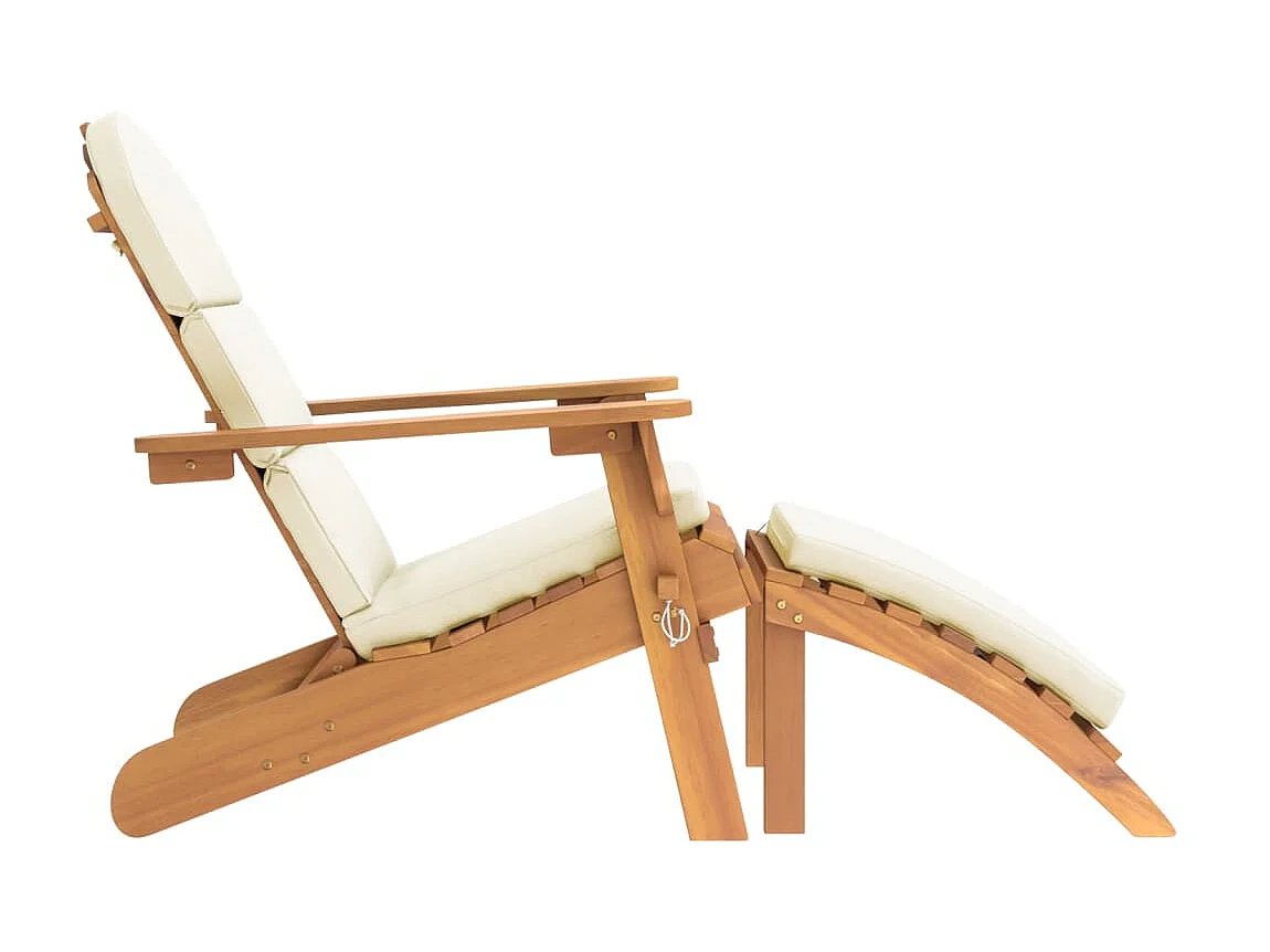 Silla de jardín Adirondack con reposapiés madera maciza acacia ES29172