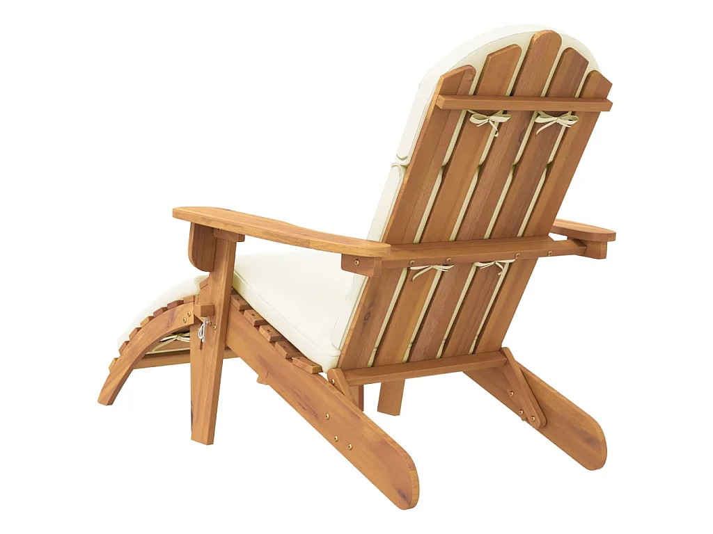 Chaise de jardin Adirondack et repose-pieds bois massif acacia SEF20136
