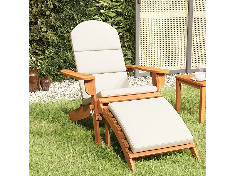 Chaise de jardin Adirondack et repose-pieds bois massif acacia SEF20136