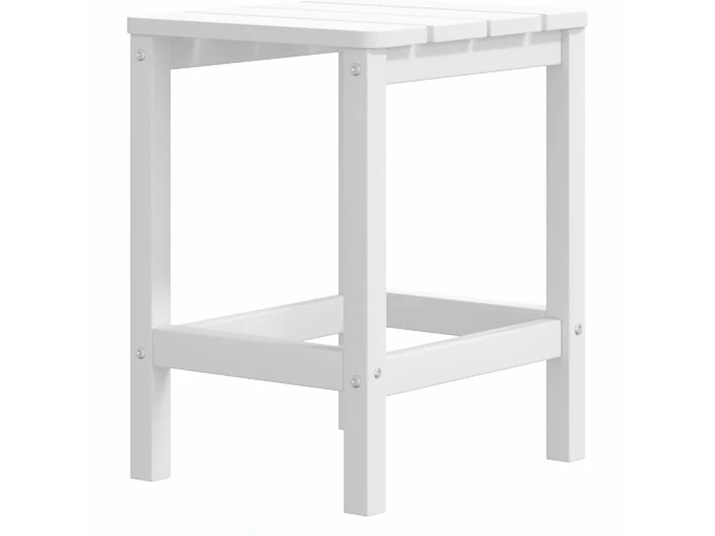 Tuinstoelen Adirondack met voetenbank en tafel HDPE wit NL18754