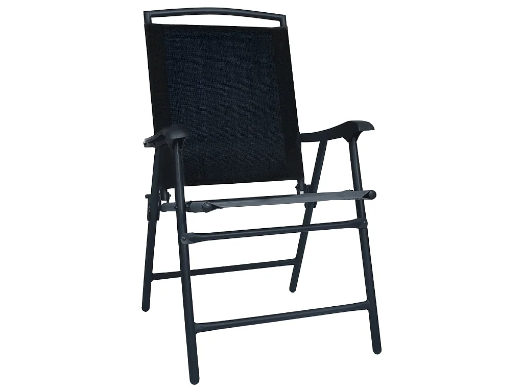 Klappbare Gartenstühle 2 Stk.| Outdoor-Stuhl Textilene Schwarz -gkd37006
